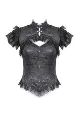 womens gothic lace ruffled top