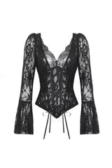 womens criss-cross lace up pirate blouse