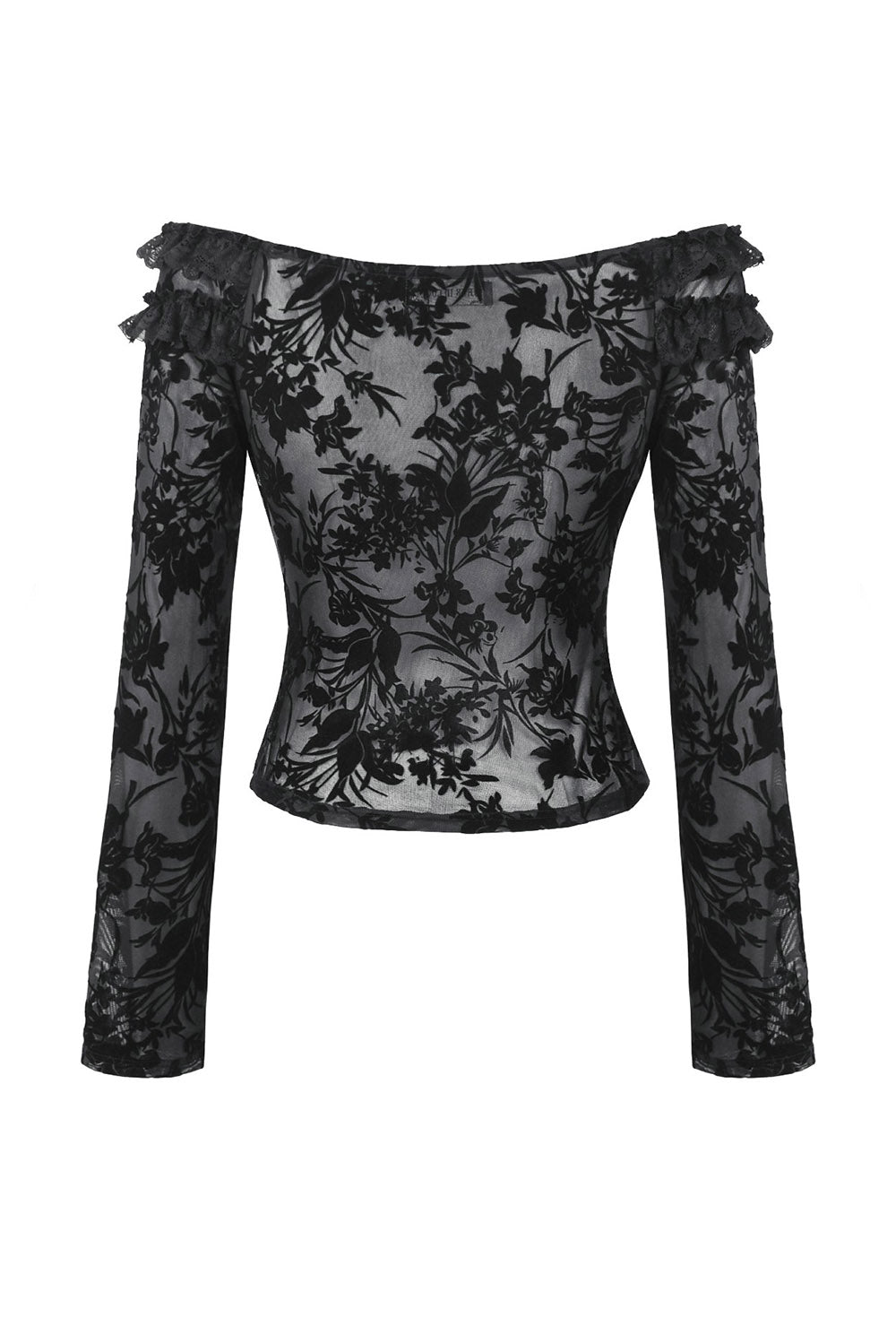 lace mesh floral blouse by dark in love