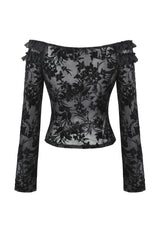lace mesh floral blouse by dark in love