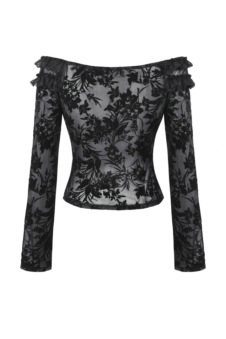 lace mesh floral blouse by dark in love