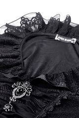  goth ruffle bell sleeve top with jewel