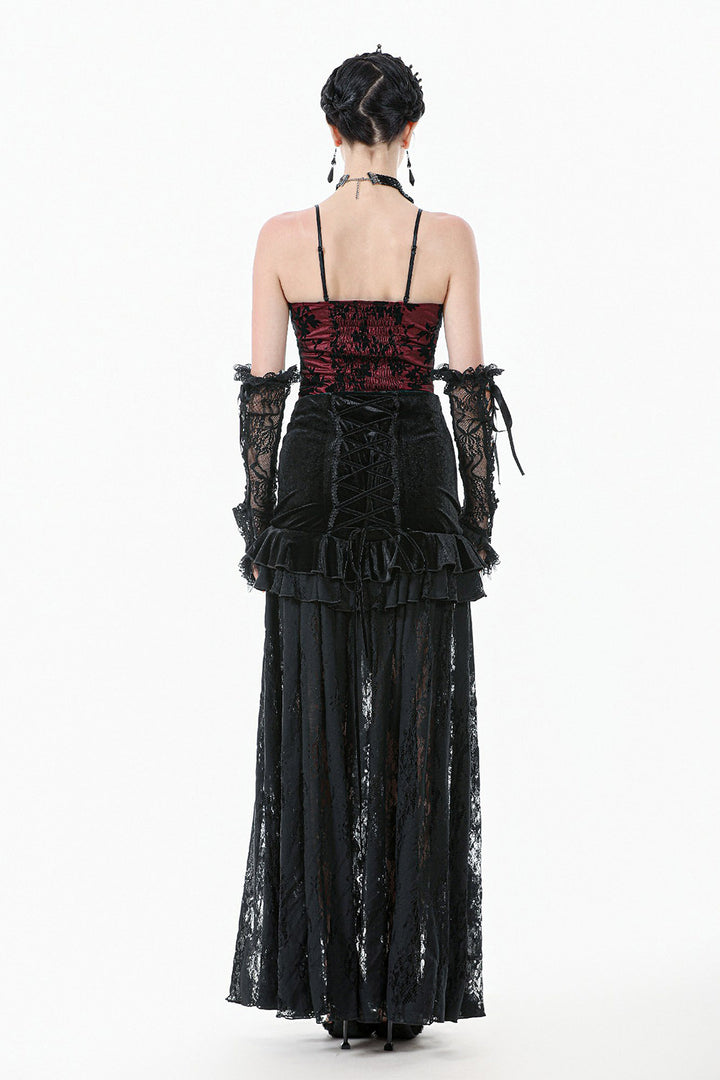 ruffled hem gothic tank top