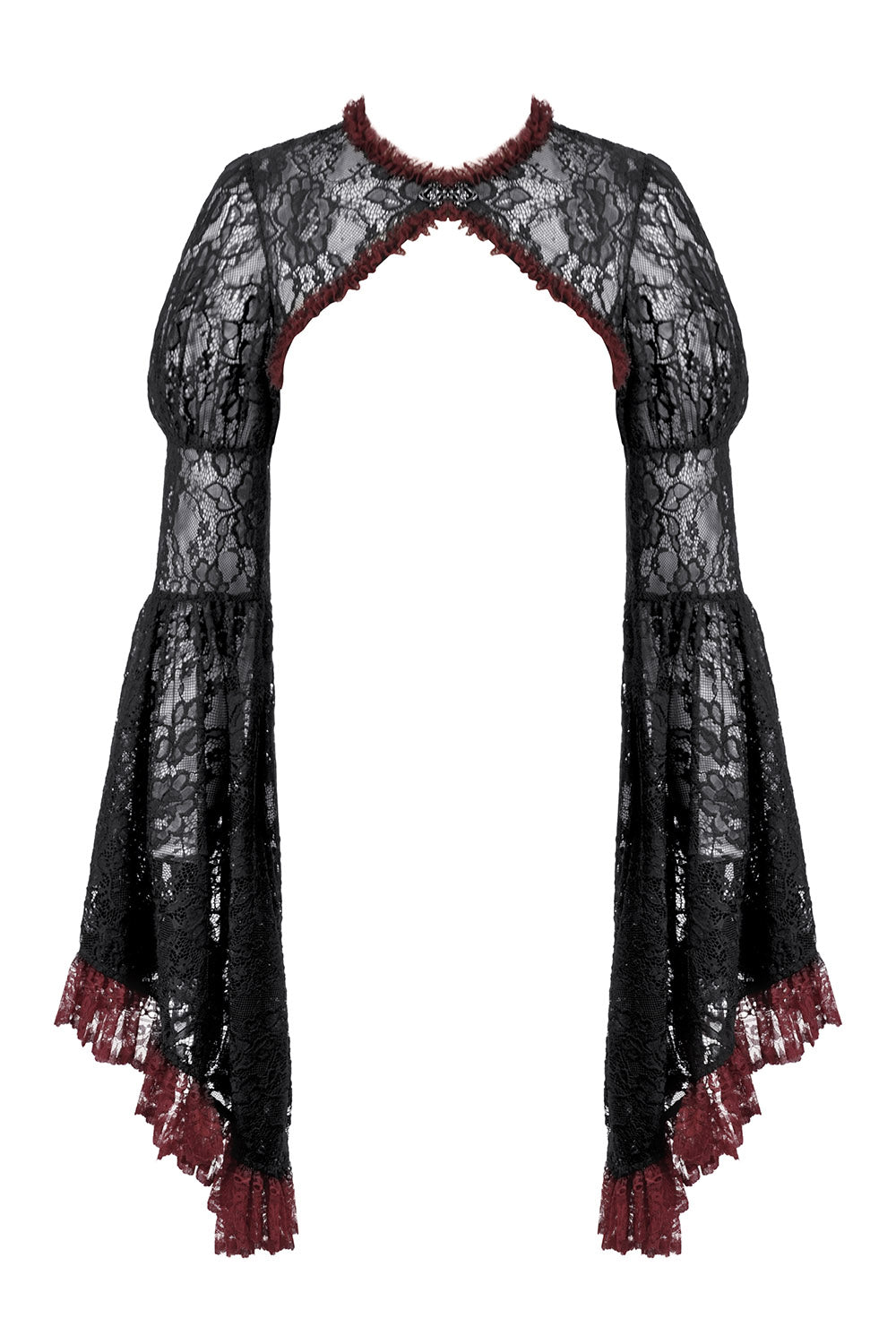 vintage gothic black and red cardigan