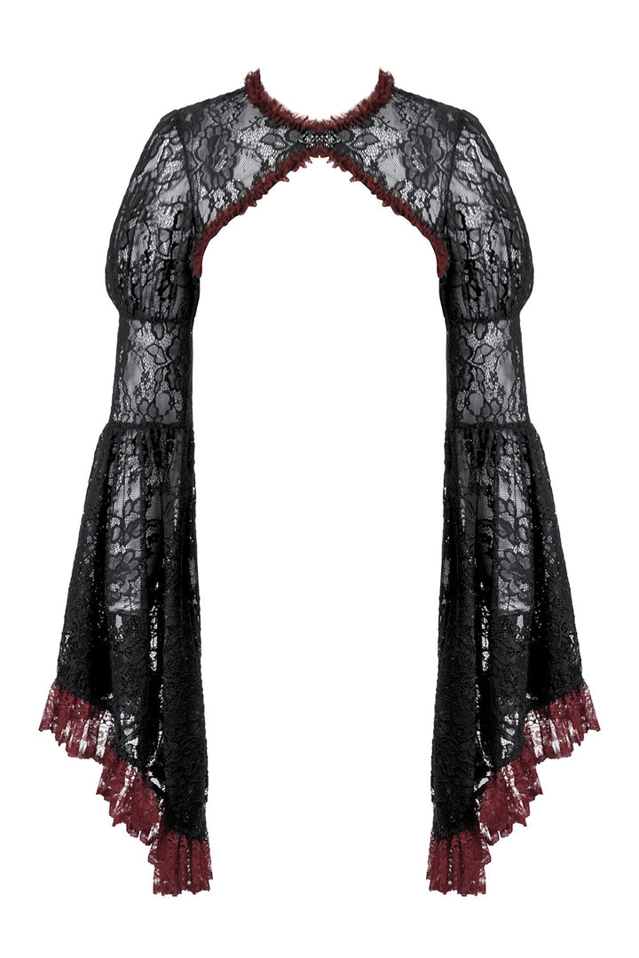 vintage gothic black and red cardigan