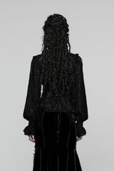 womens lace-up billowy sleeve gothic top