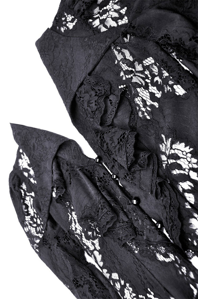 ruffled gothic lace duster