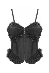 floral black rose gothic cottagecore corset top 