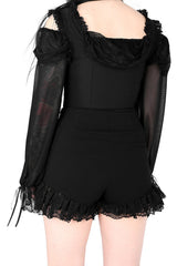 layered lace womens high waisted bloomer shorts