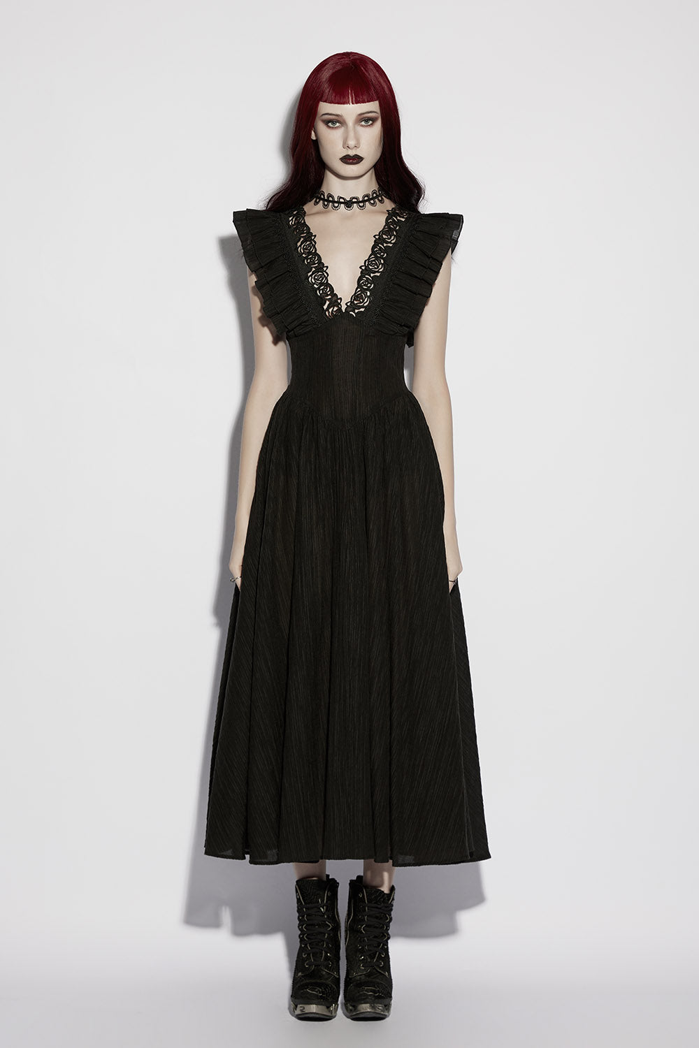 gothic rose cut-out dress