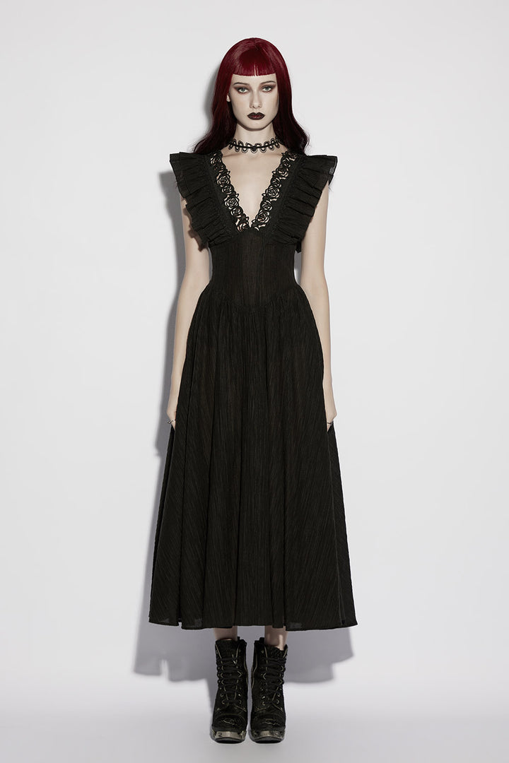 gothic rose cut-out dress