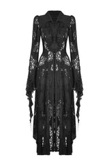 ruffled lace buttoned up duster