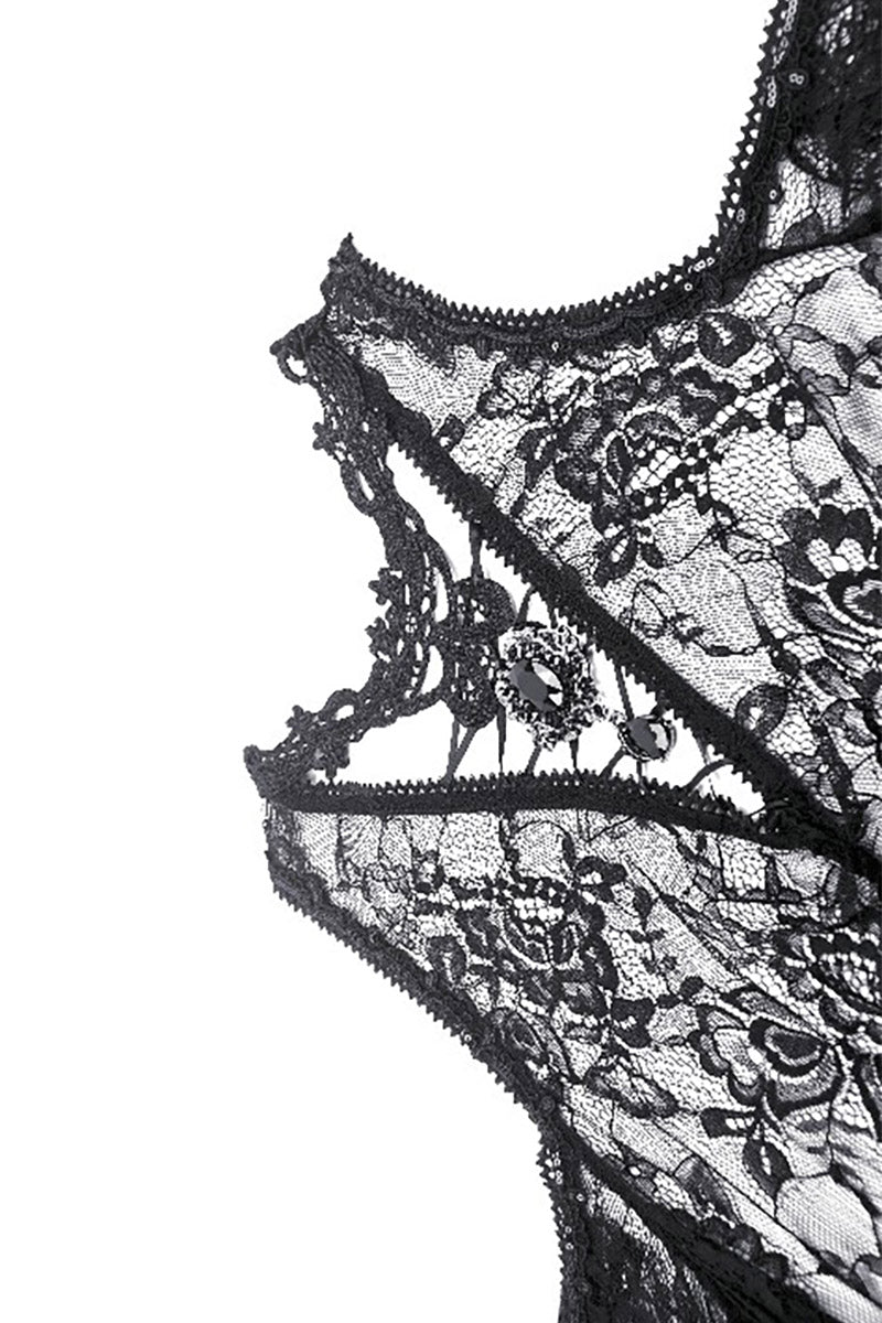 lace up gothic mesh dress