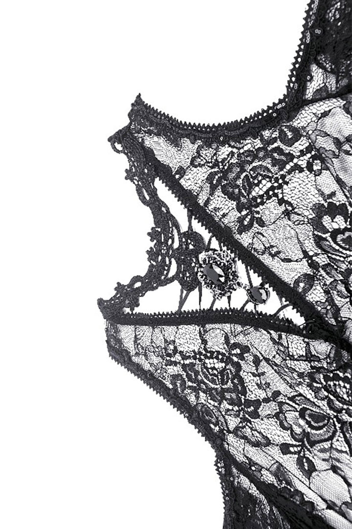 lace up gothic mesh dress