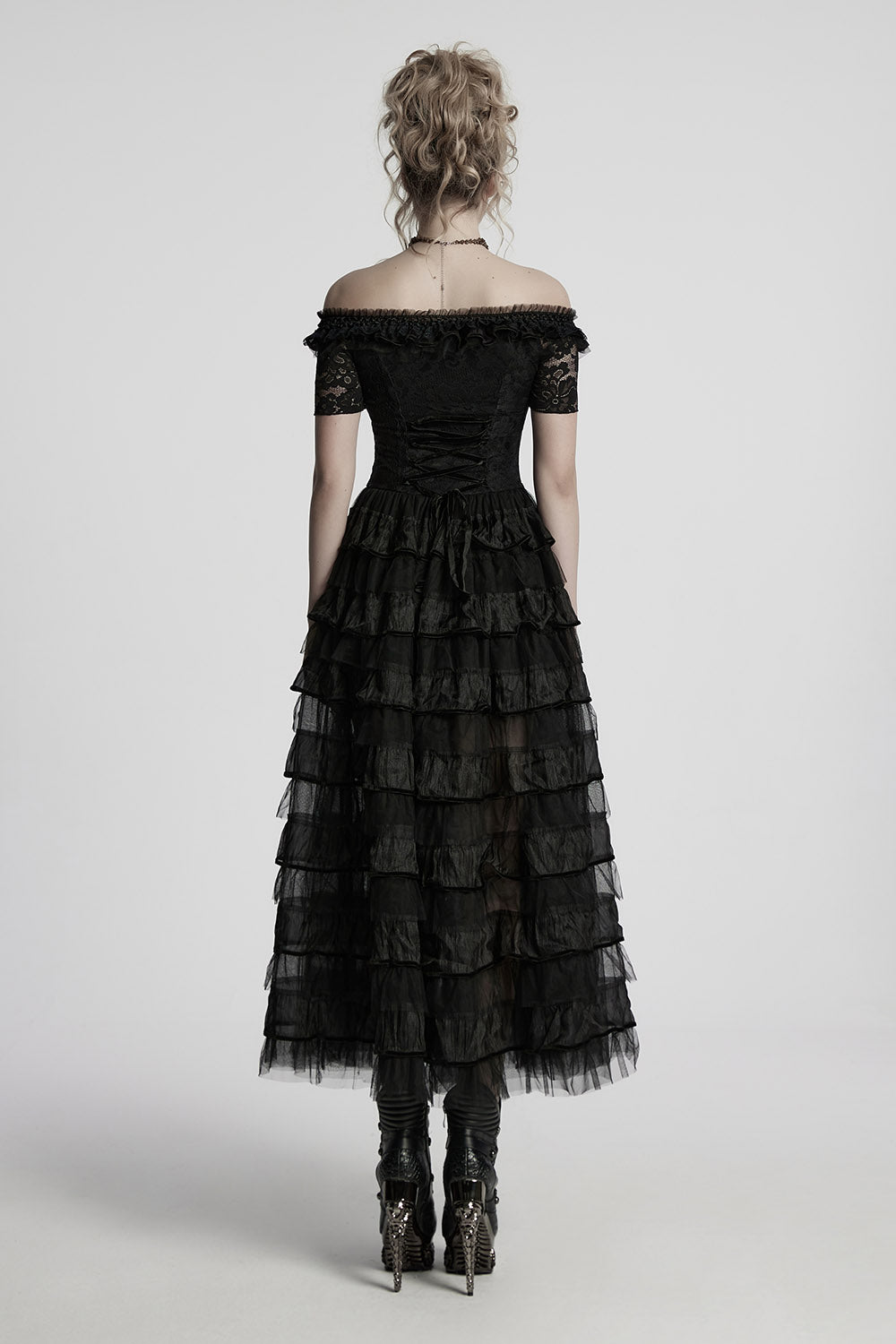 gothic wedding dress with corset lacing 