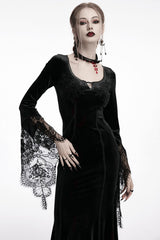 lace sleeve gothic gown