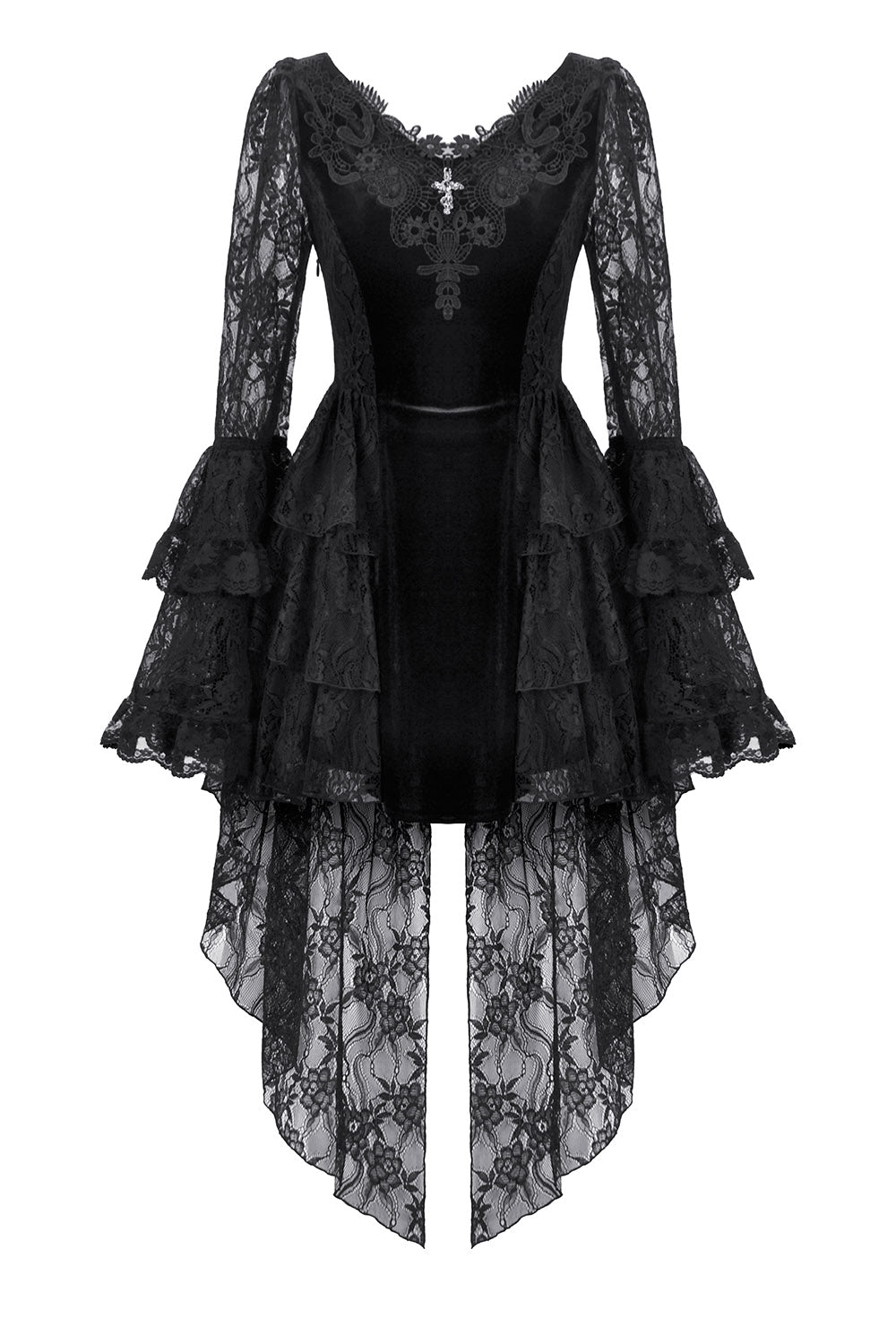 dark fantasy long sleeve black lace gothic dress by dark in love