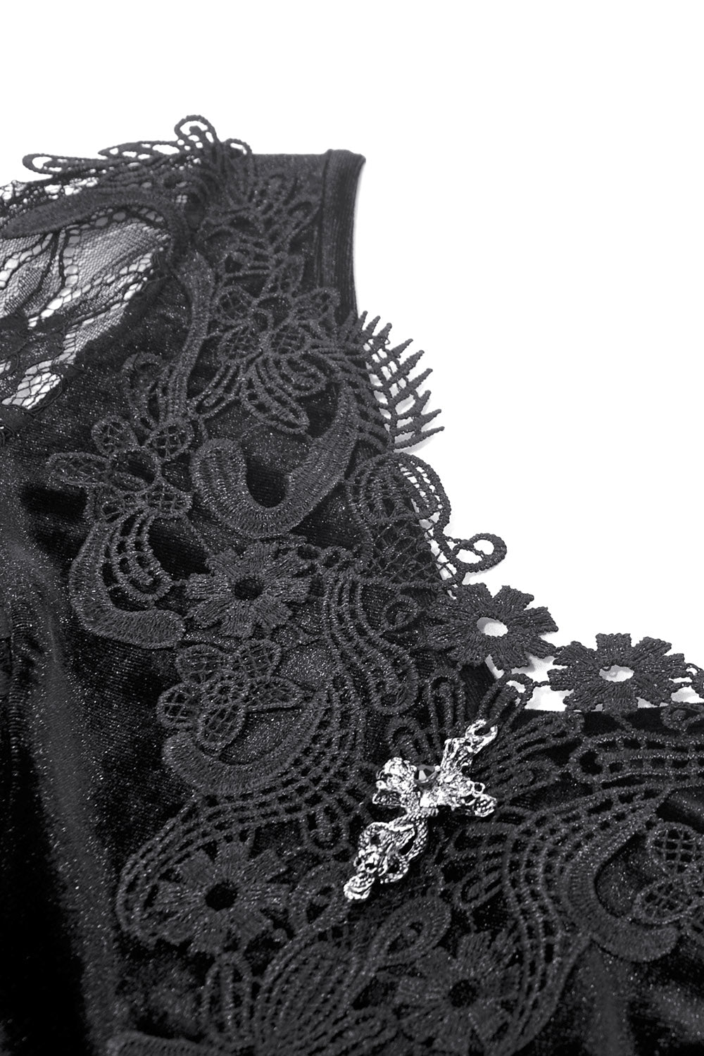 lace-up long sleeve black lace gothic dress by dark in love