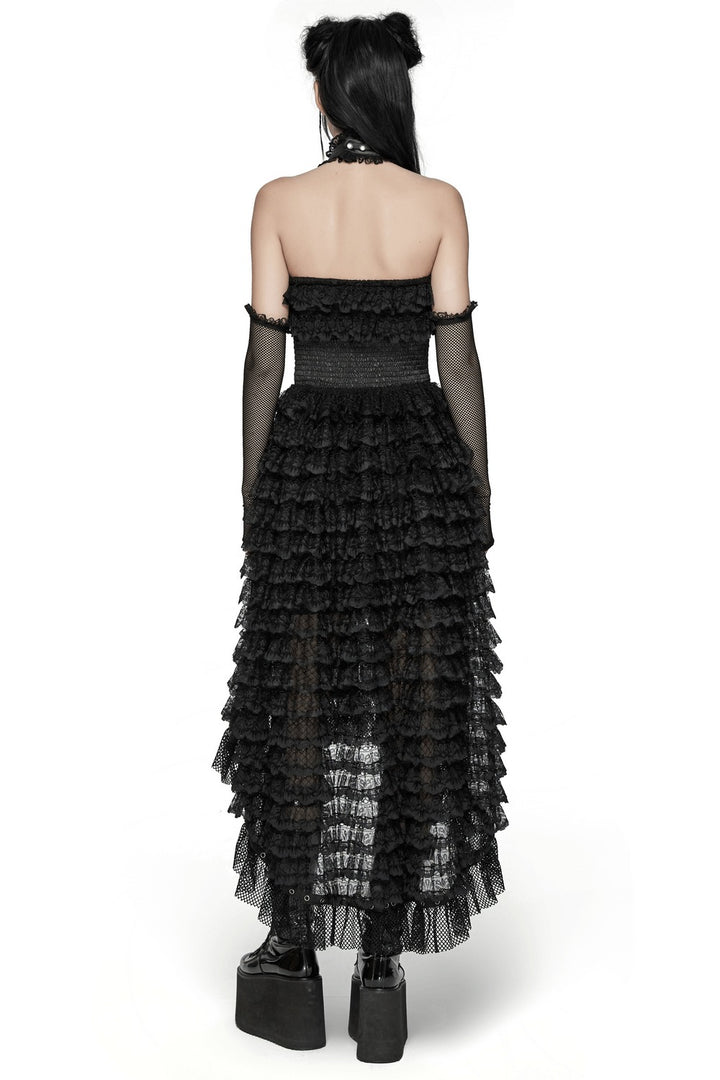 off the shoulder ruffled goth dress