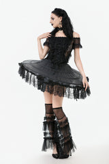 womens black dark lolita short skirt 