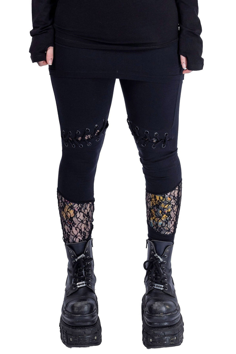 womens black knitted leggings