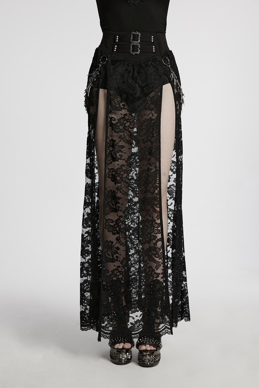 mesh long lace maxi skirt