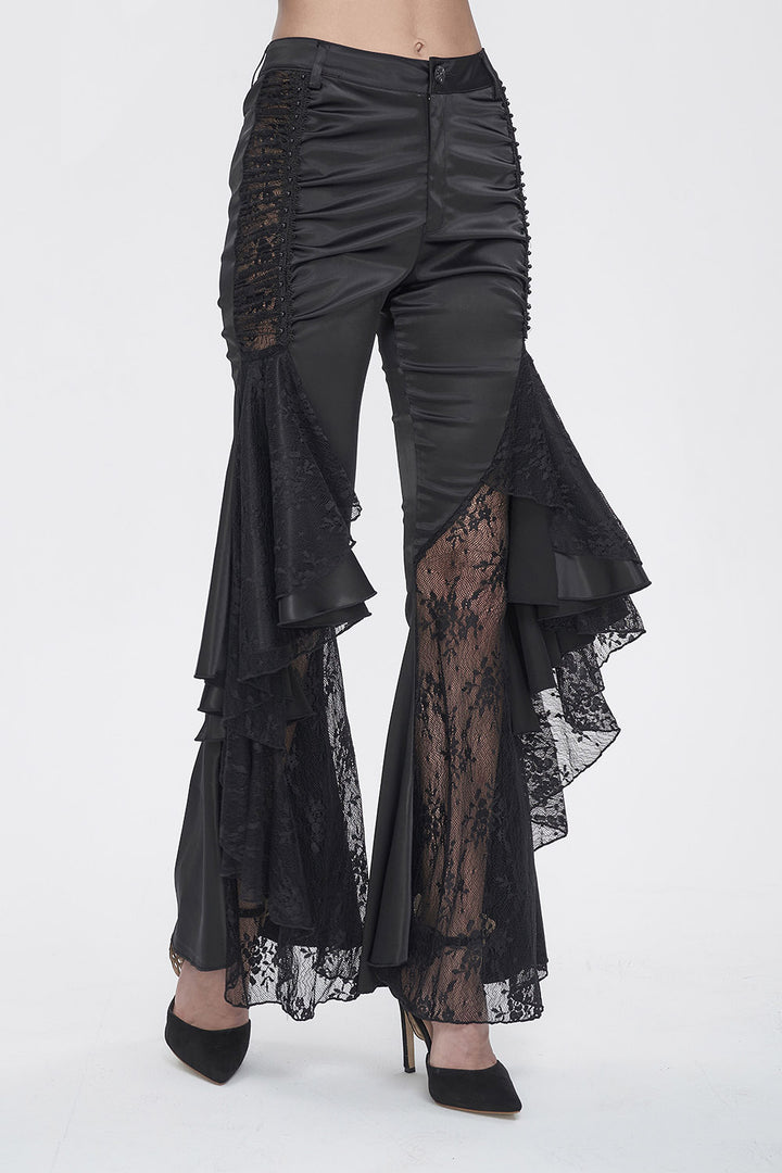 womens goth lace flares