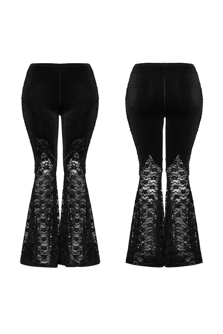 floral lace velvet pants