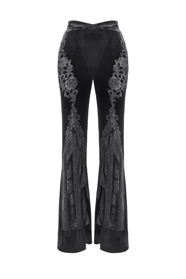 romantic goth black velvet pants