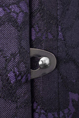 womens purple black corset with front clasp close