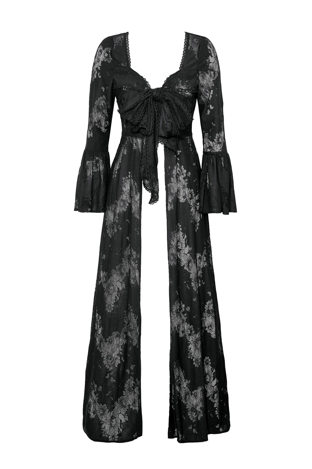 floral lace whimsigoth cardigan robe with front bow