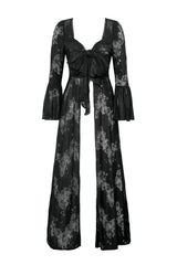 floral lace whimsigoth cardigan robe with front bow