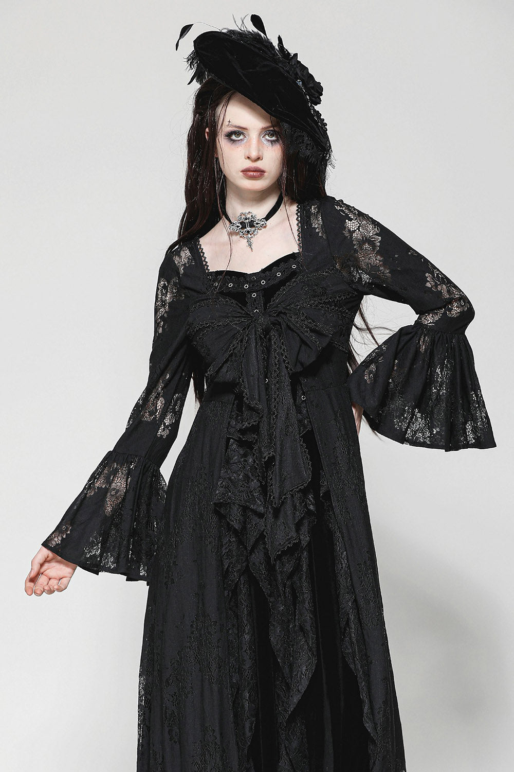 long lace floral cardigan