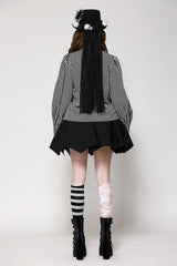 gothic striped grey and black long sleeve top by dark in love