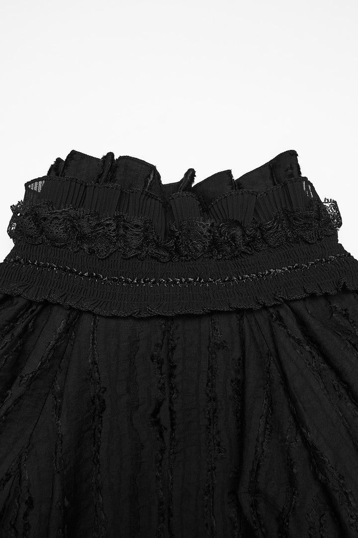 ruffled and lacey long sleeve black victorian pirate shirt for men by punk rave