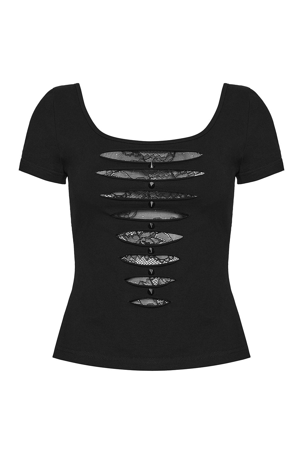 punk rock womens short sleeve shredded top