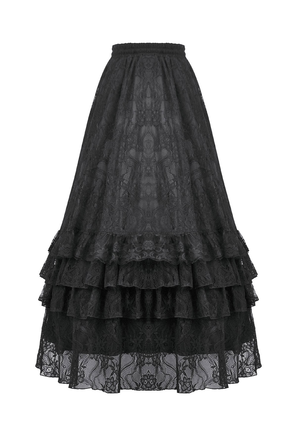 victorian long maxi black lace gothic skirt