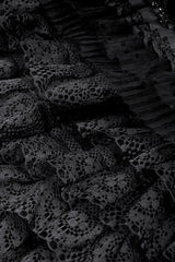 poofy layered ruffled skirt with attached train in the back