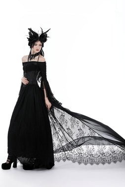 Black Bridal Bustle Skirt
