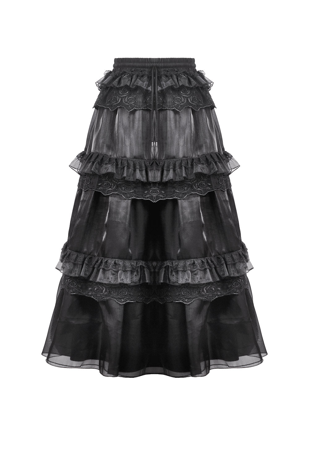 ruffled long skirt