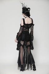 ruffled lace gothic skirt