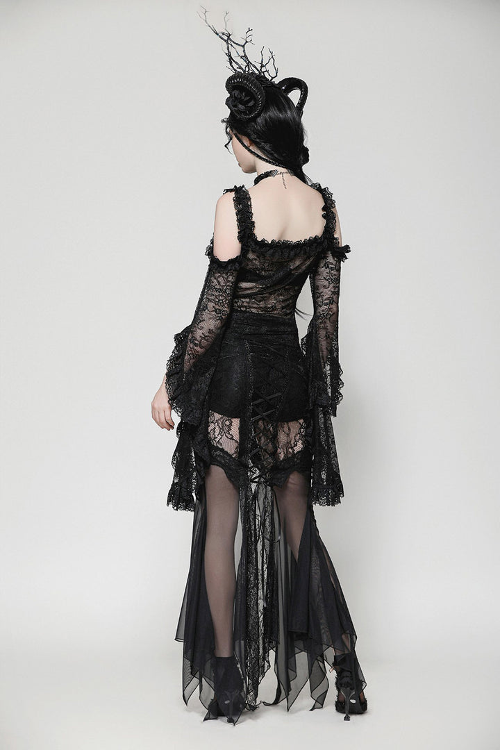 ruffled lace gothic skirt