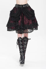 womens vintage red and black skirt