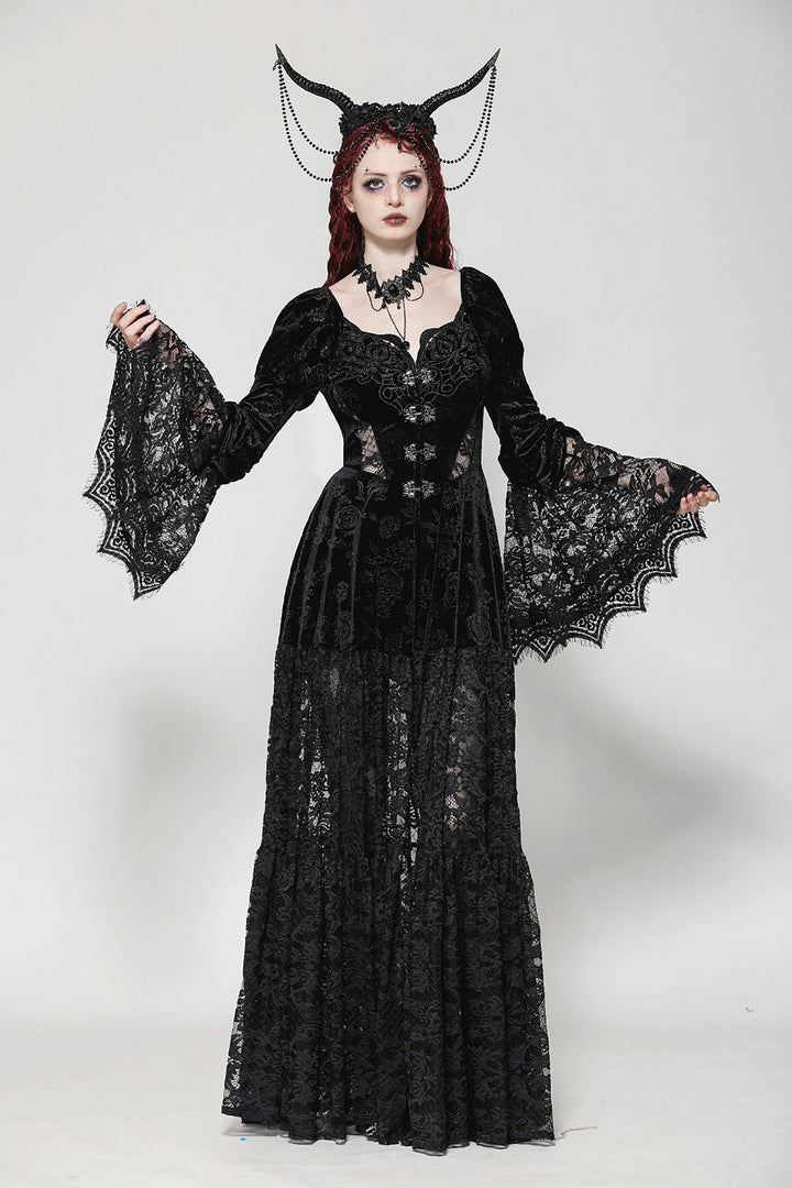 dark princess puffed shoulder gothic gown