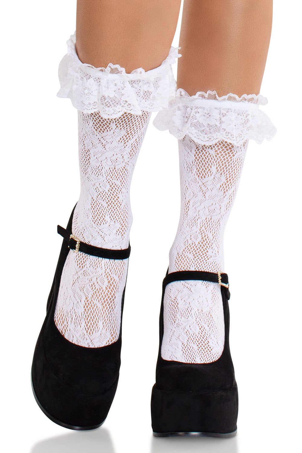 white ruffle socks