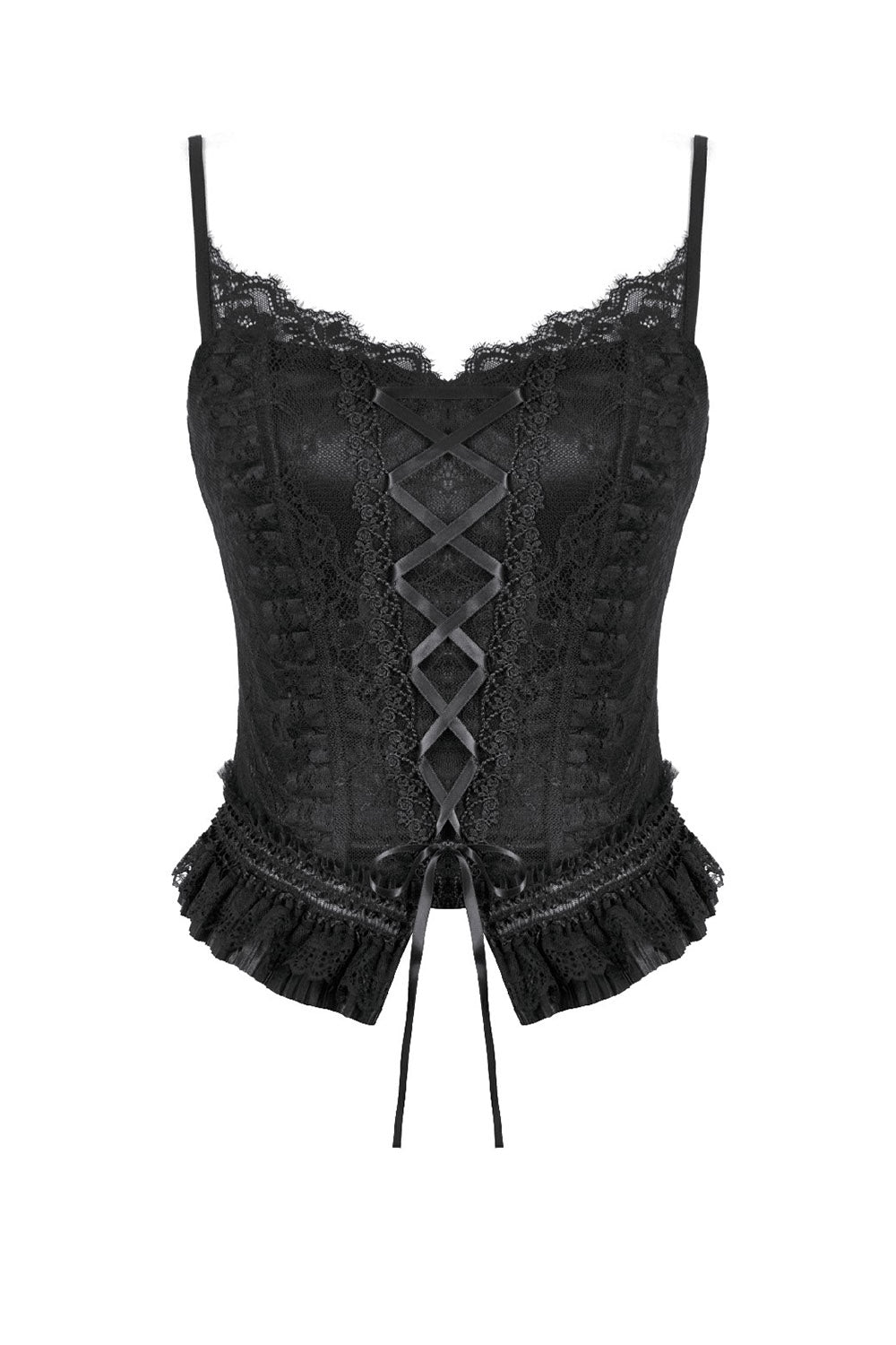 lace-up gothic tank top