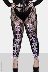 black gothic lace stockings tights with cutouts