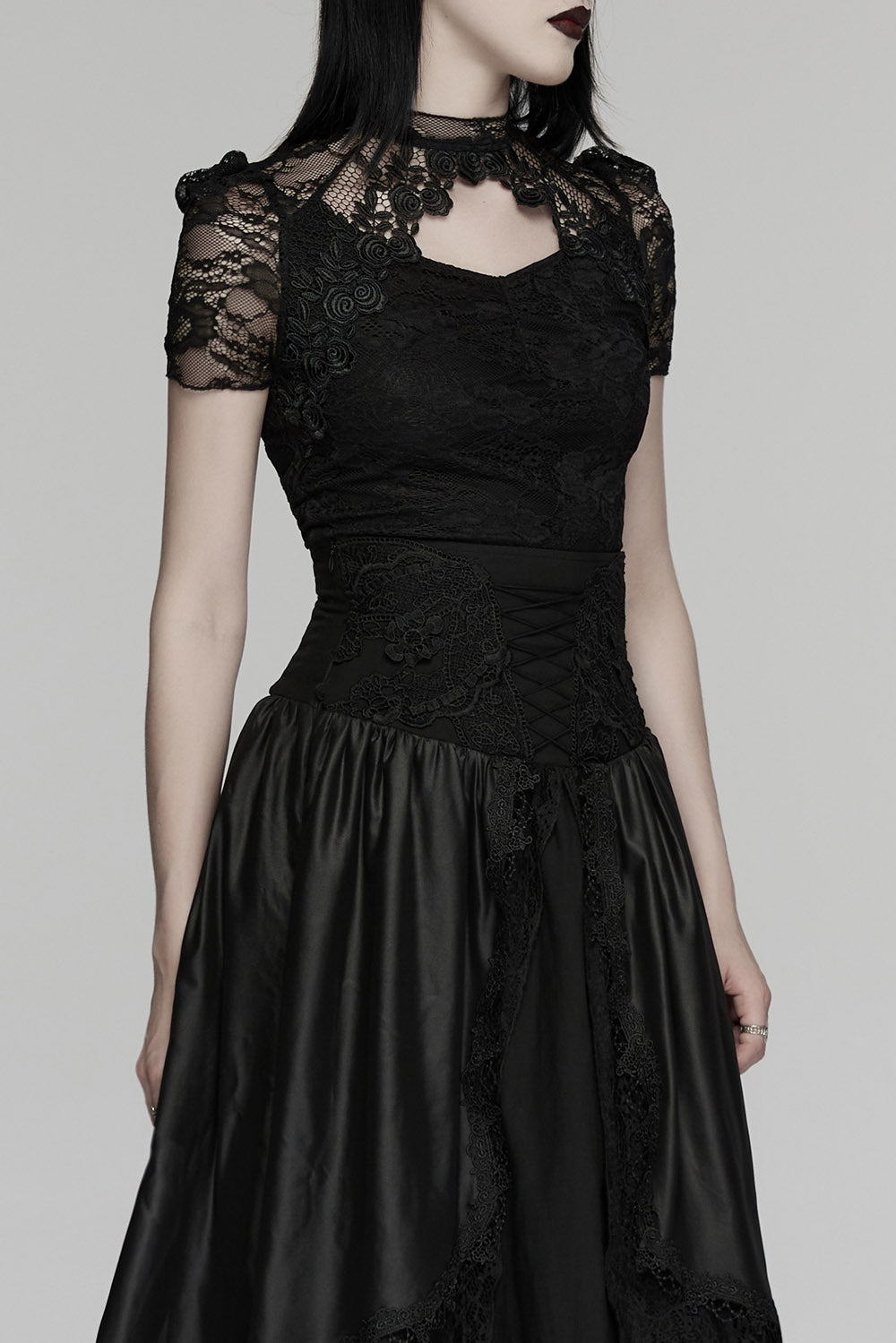 embroidered gothic lace victorian top shirt 