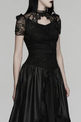 embroidered gothic lace victorian top shirt 