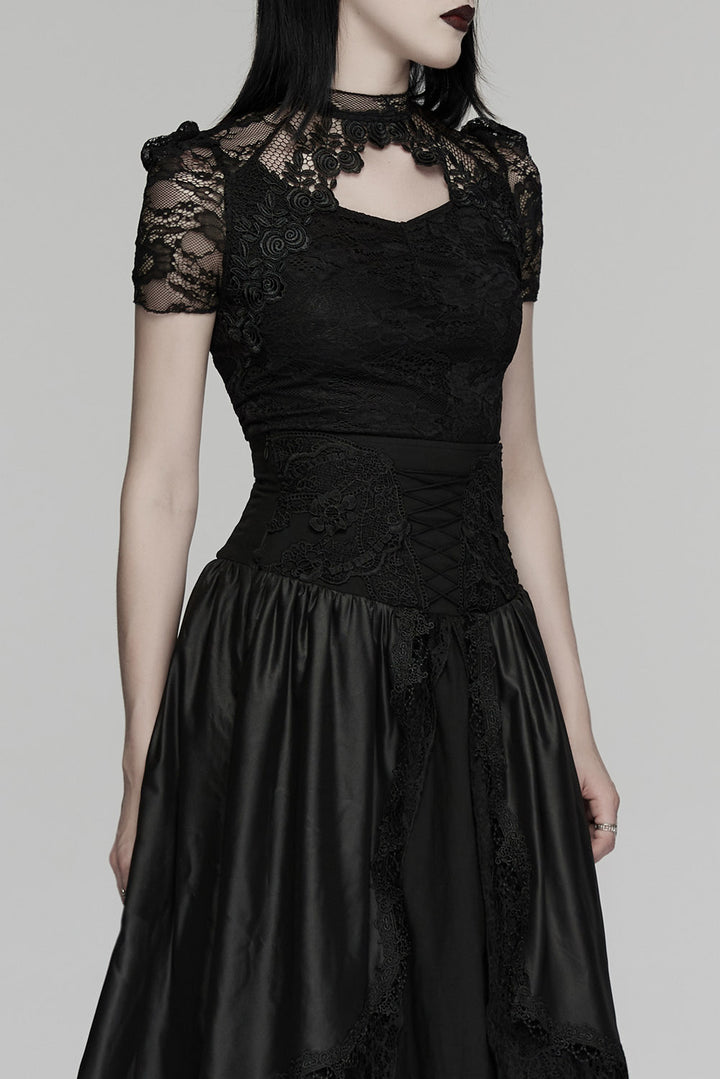 embroidered gothic lace victorian top shirt 